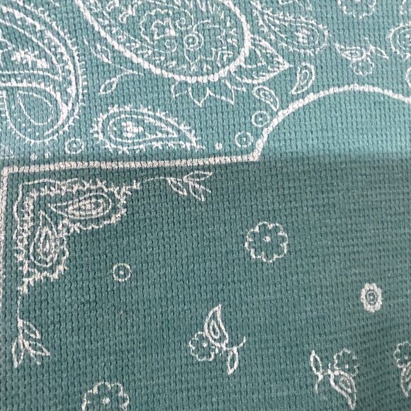 90’s Y2K style Thermal waffle top size XS Teal Paisley alternative vamp. Diaries - Picture 3 of 10